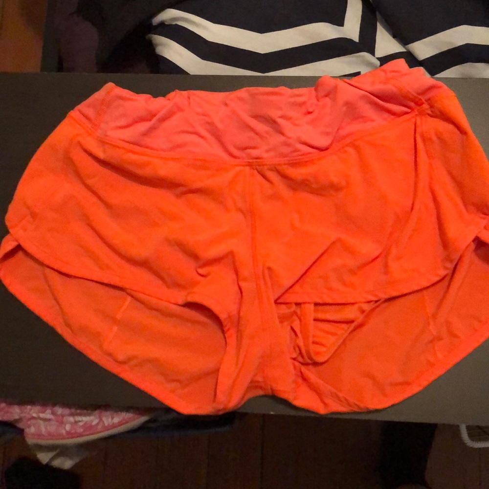 Lululemon Orange Running Shorts